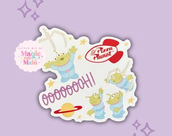 Toy Story Aliens Pizza Planet Sticker, Water Resistant Vinyl Decal