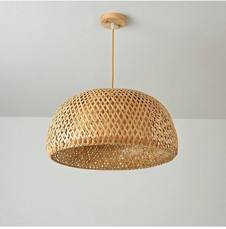 Bamboo Lamp Shade Beijing. Natural Wicker Rattan Chandelier - Etsy UK