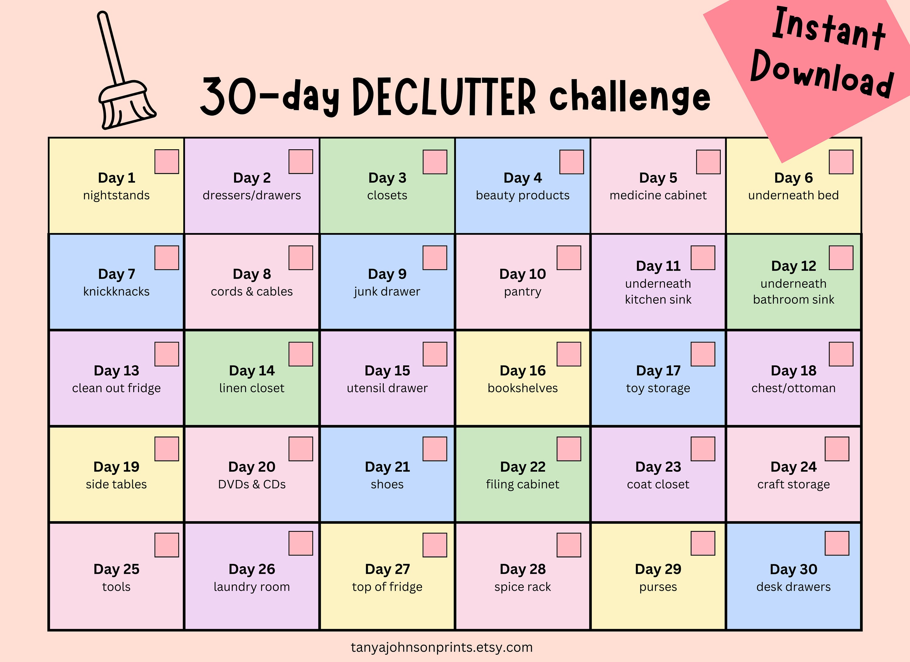☆Decluttering☆ DECLUTTER PLANNER, Declutter Digital, 30-day Challenge