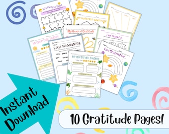 Gratitude Journal Printables, Kids Gratitude Jar (Digital Download)