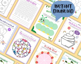 Gratitude Journal Printables for Kids (Digital Download)