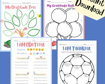 Gratitude Journal for Kids, Printable Activity Pages (Digital Download)