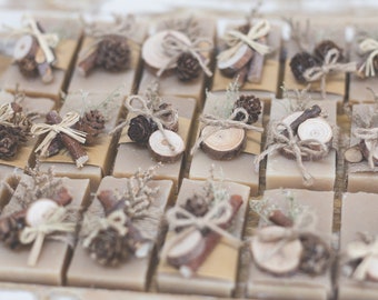 Bulk Soap Wedding Favors | Bridal Shower Favors | Baby Shower Favors | Dried Floral favors | Cold Process Soap | Handmade Soap | Woodland