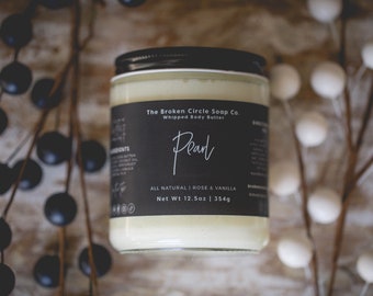 Pearl (Rose & Vanilla) Whipped Body Butter | Artisan | Handcrafted