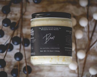 Bare (Unscented) Whipped Body Butter | Artisan | Handcrafted