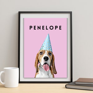 Dog Portrait Illustration, Custom Pet Portrait, Personalized Pet Painting, Dog Lover Xmas Gift, Pet Memorial Gift, Pet Gifts, Dog Portrait