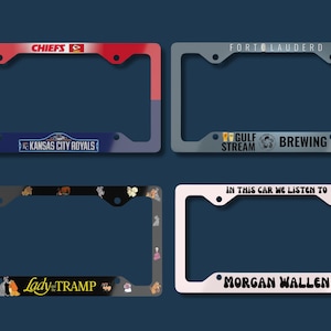 Custom License Plate Frame, Personalized License Plate Frame, Custom Metal License Plate Frame, Metal License Plate Frame