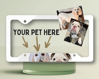 Pet License Plate Frame, Custom Dog License Plate Frame, Custom Cat License Frame, Custom License Plate Frame, License Plate Cover, Dog Gift