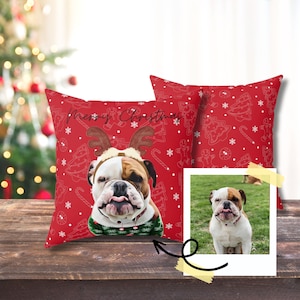 Unique Christmas Gifts, Unique Christmas Decor, Dog Throw Pillow, Holiday Throw Pillow, Holiday Pillow, Christmas Pillow, Christmas Decor