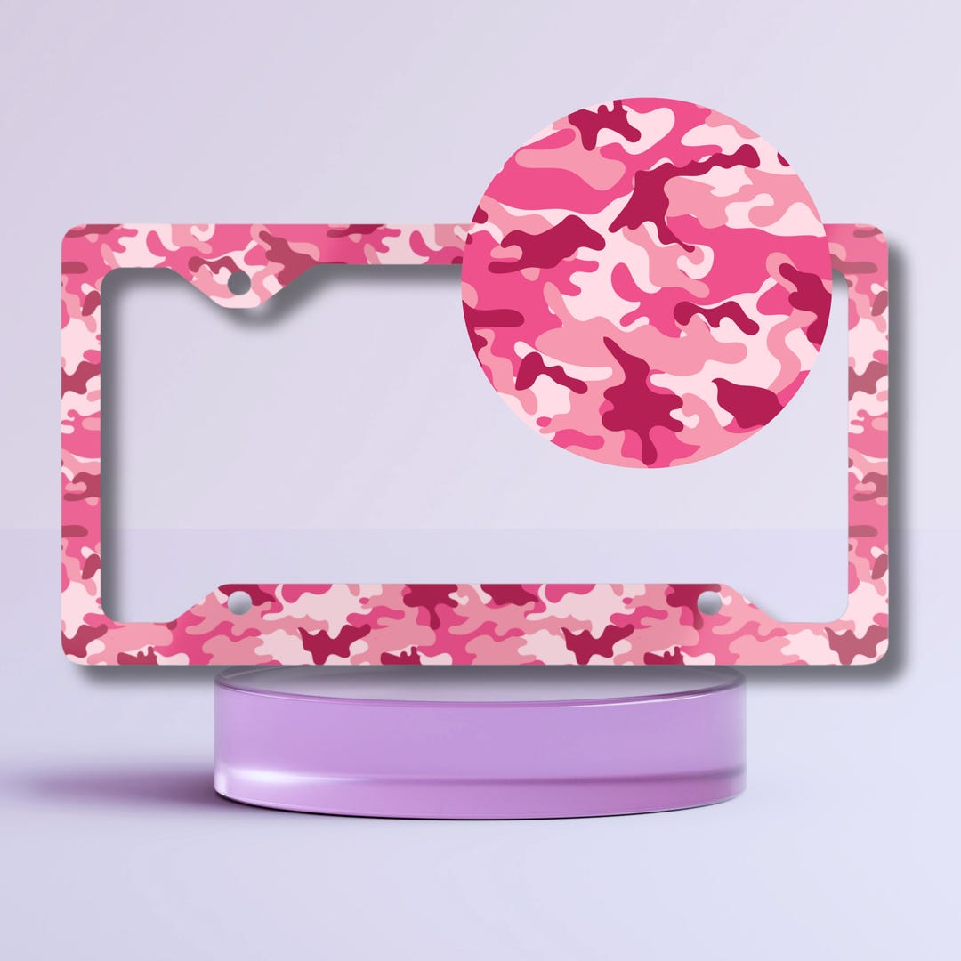 Pink License Frame Pink Camouflage License Plate Frame, Girly Military Style Car Decor - Etsy
