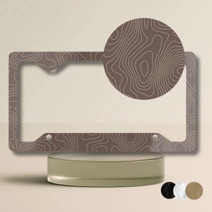 Topographic License Plate Frame, Mountain Map Car Tag Holder, Adventure Inspired Car Decor, Off Road Jeep Bronco Decor, Outdoor Lover Gift