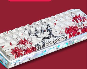 Japanese Style Anime Keycaps | 73 Key Cherry Profile Layout | Compatible With MX Stem Switches And Similar