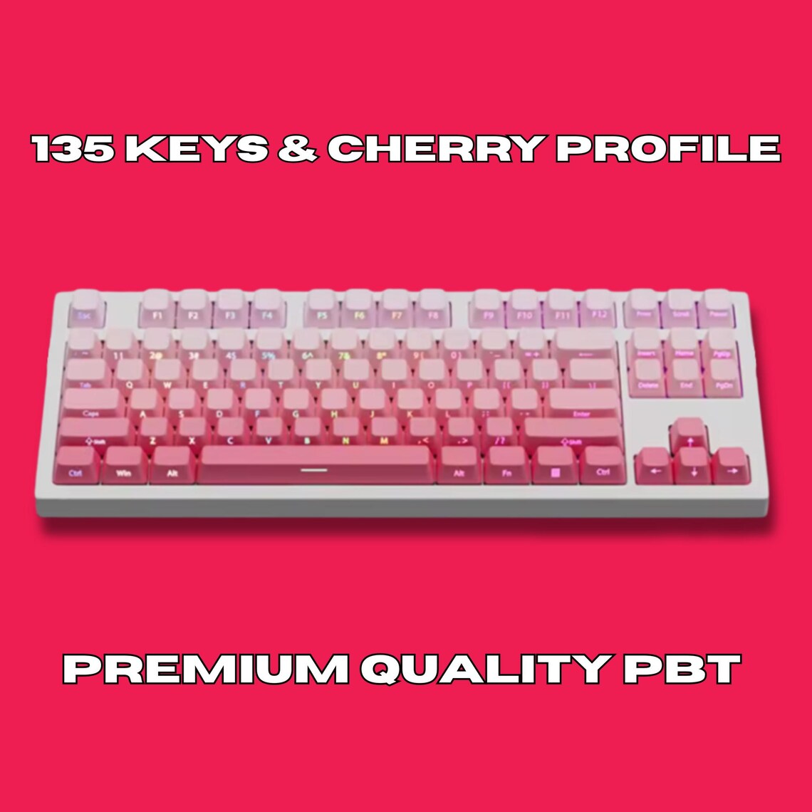 Red Gradient Keyboard Red Gradient Keycap Set – Vibrant Mechanical Keyboard Keycaps | Gaming ...