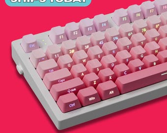 Pink Gradient Keycap Set – Pastel Mechanical Keyboard Keycaps | Cherry MX Compatible | Aesthetic Setup | Cherry OEM Profile | Pink Kawaii