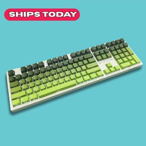 Green Gradient Keycap Set – Pastel Ombre Mechanical Keyboard Keycaps in 5 colors, Pink, Gray and Blue | PBT Dye-Sub | MX Compatible