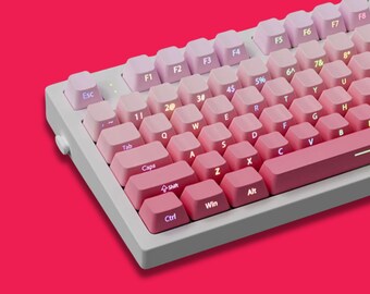 JakeTsai Set Di Keycaps PBT, 135 Tasti Con Profilo Cherry, Incisione Laterale Trasparente, Per Tastiere Meccaniche MX (Layout ANSI/ISO)