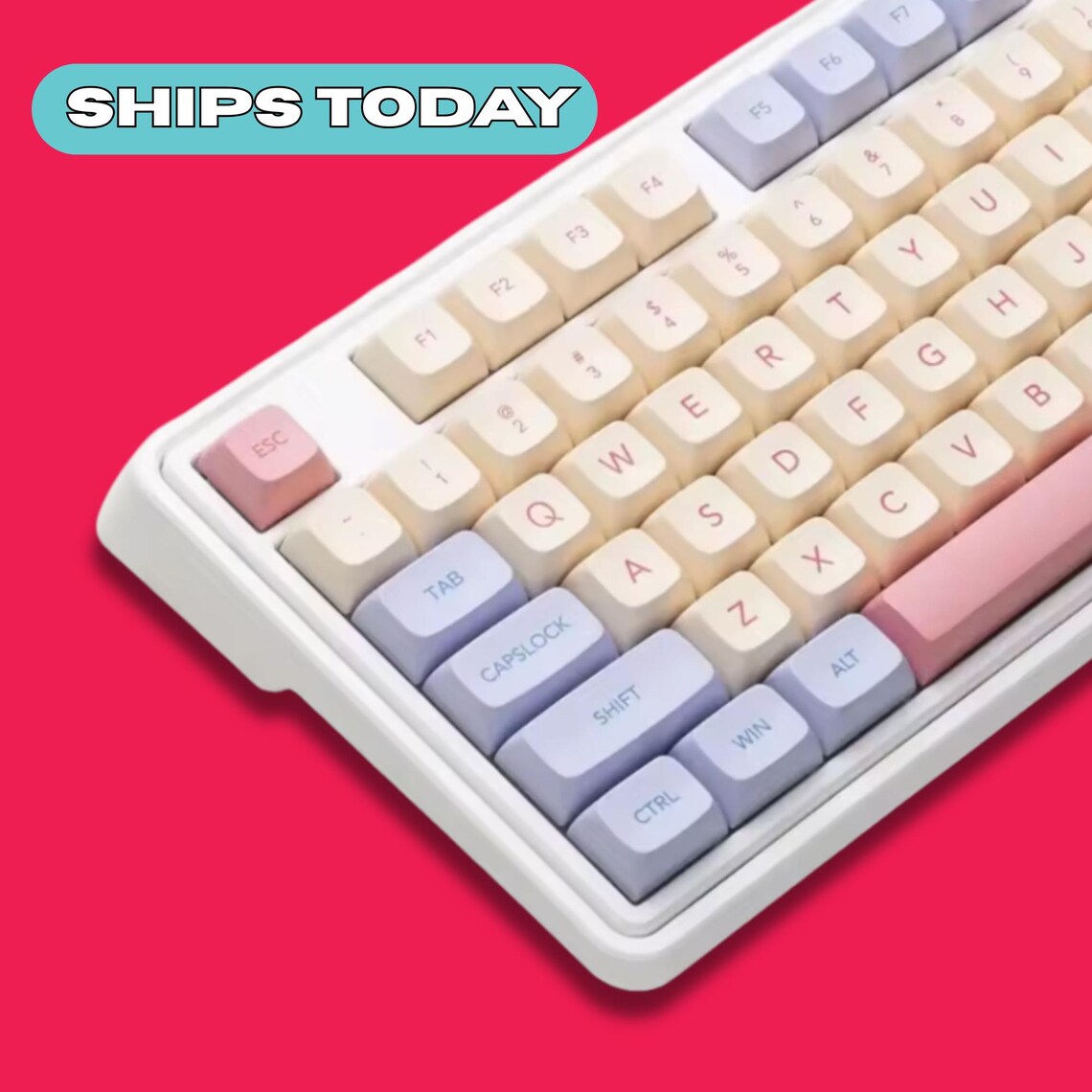Keyboard Toffee 132 Keys Candy Keycap Set | Cute Kawaii Bubblegum Pastel Mechanical ...