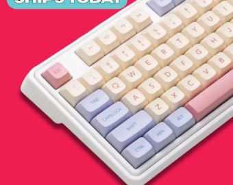 132 Keys Candy Keycap Set | Cute Kawaii Bubblegum Pastel Mechanical Keyboard Keycaps | Custom PBT Cherry MX Compatible | XDA Profile Keycaps