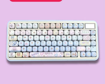 Juego de teclas Pastel Kawaii de 140 teclas — Teclas PBT con perfil MOG para teclados mecánicos