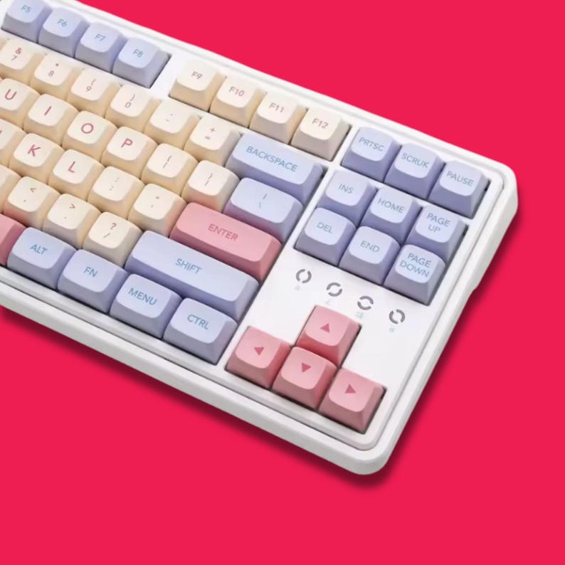 132 Keys Candy Keycap Set | Cute Kawaii Bubblegum Pastel Mechanical ...