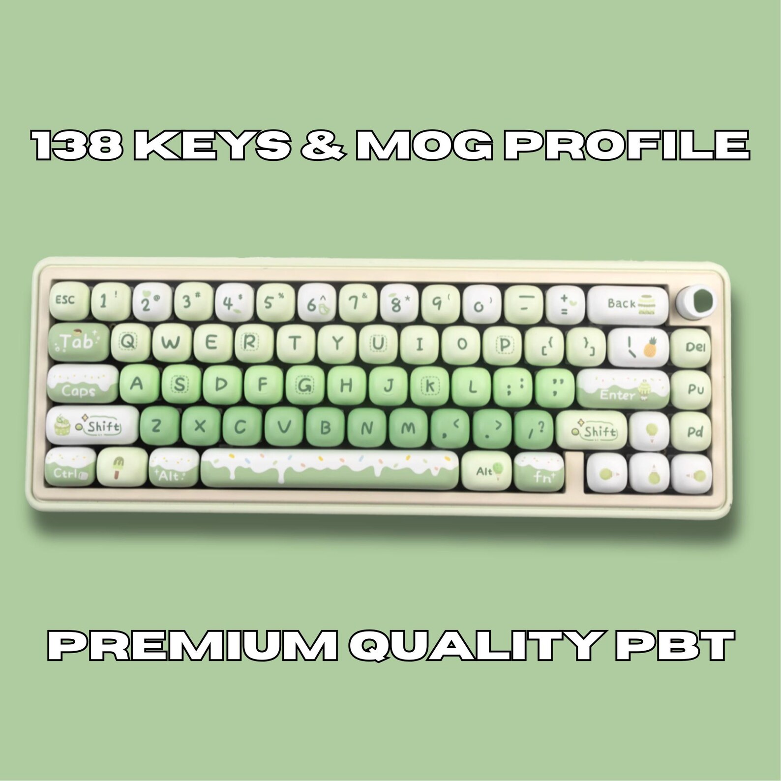Key Master Mog 138 Key Custom Pbt Keycap Set for Mechanical Keyboards, MOG Profile ...