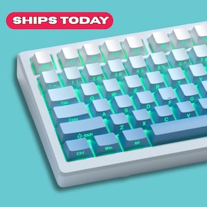 Gradient Keycap Set – Pastel Ombre Mechanical Keyboard Keycaps in Purple, Pink, Blue, Green, or Gray | PBT Dye-Sub | MX Compatible | OEM