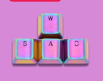 Teclas WASD de acero inoxidable — 4 teclas, perfil OEM, mejora para juegos, compatible con MX - Envío hoy