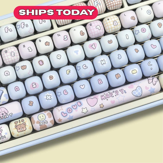 140キー パステルカラーのかわいいキーキャップセット | MOG