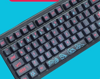 104 Key Graffiti Keycap Set – Cherry Profile Anime Style PBT Mechanical Keyboard Caps