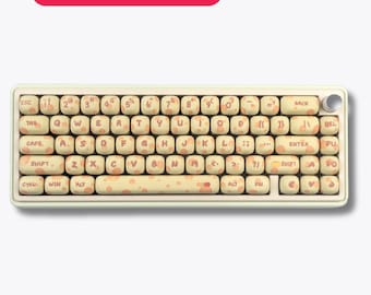 Juego de teclas Cheese de 133 teclas | Teclas PBT con perfil MOG | Diseño amarillo y crema | Teclas para teclado mecánico | Compatible con interruptores MX