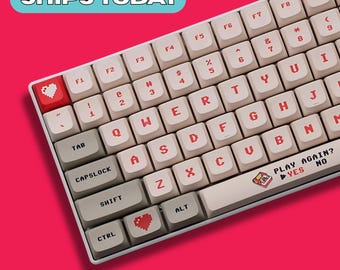 Retro Pixel 90s en 80s geïnspireerde Gamer Keycaps Set | Leuke Vintage Gaming PBT Keycaps | Upgrade voor mechanisch toetsenbord | Geschikt voor alle lay-outs | XDA