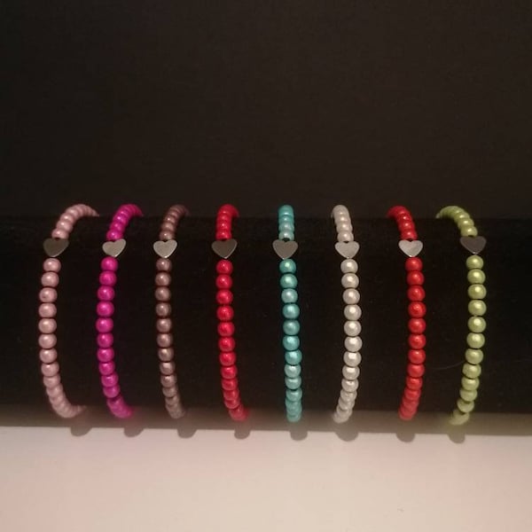 Miracle beads Armband / schimmernd / reflektierend / glänzend / 3D-Perlen / individuell / Herz / heart / 4mm