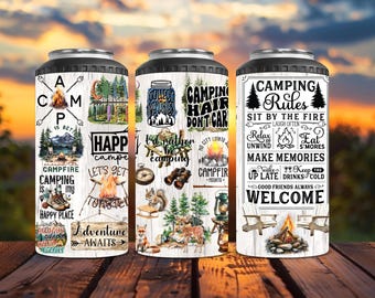 4 in 1 Can Cooler Camping Bottle Opener Insulated Beer Koozie Gift for Him Fathers Day