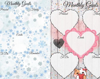 Monthly Goal Pages | PDF Printable