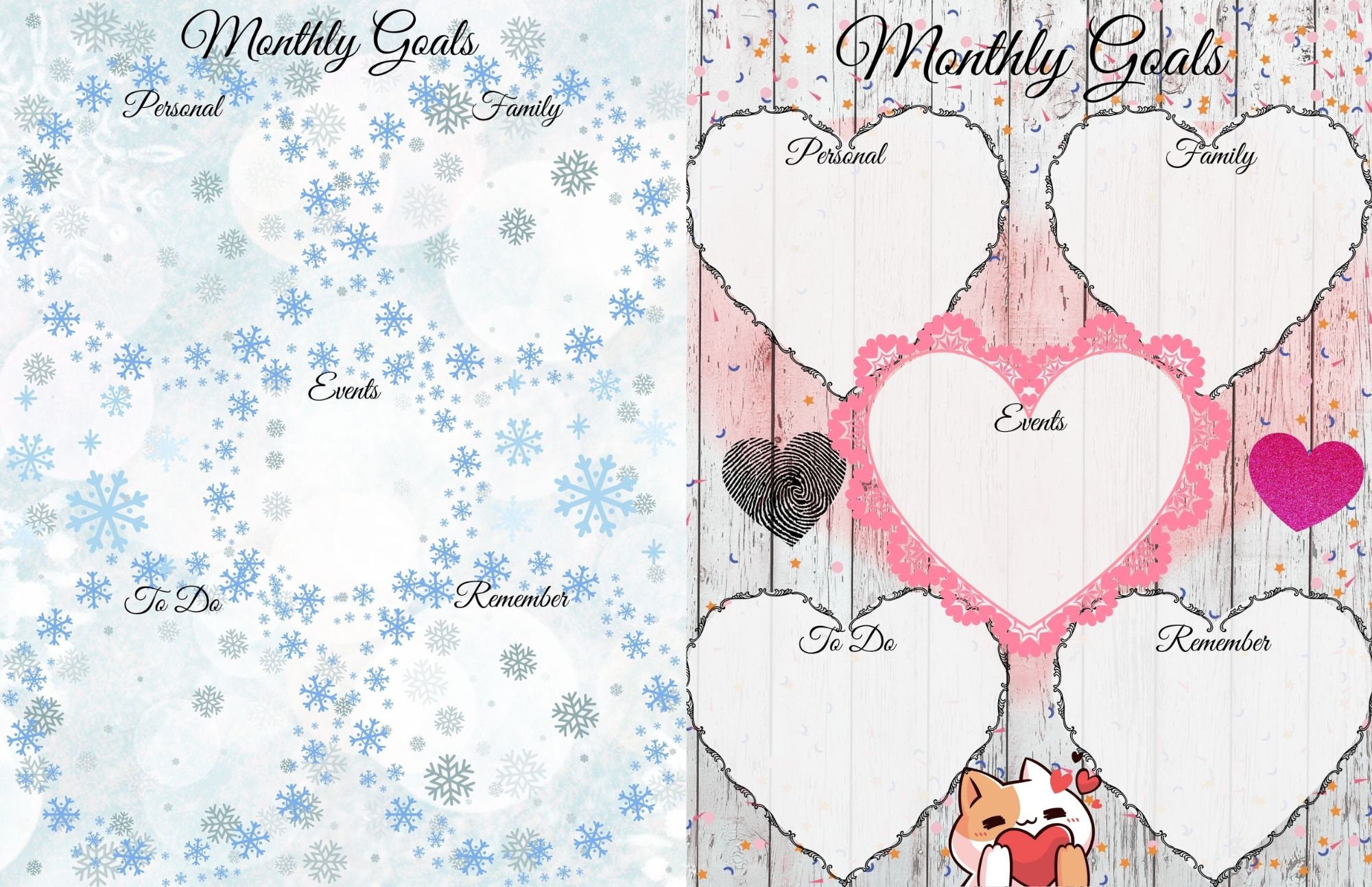 Monthly Goal Pages PDF Printable - Etsy