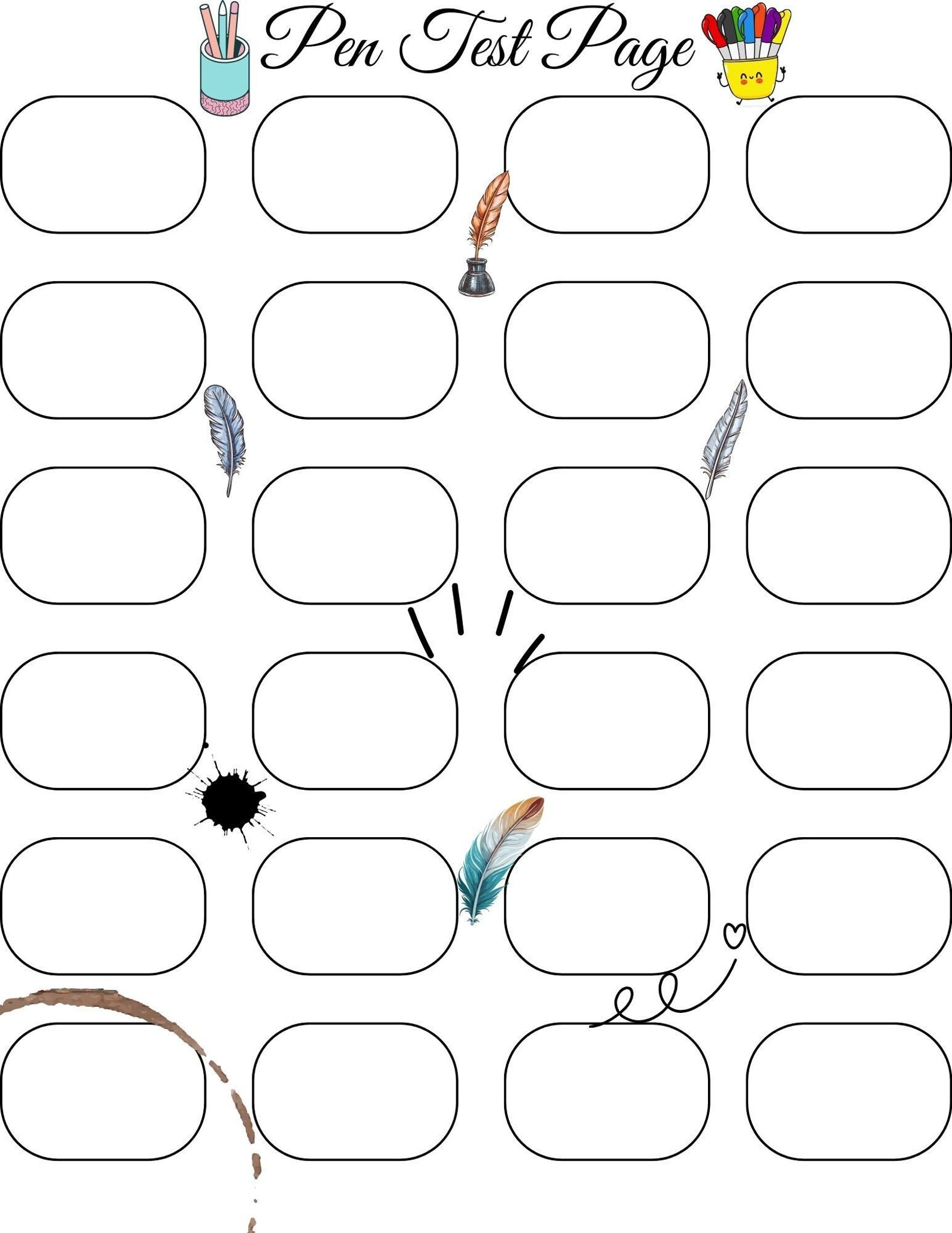 Pen Test Page | PDF Printable - Etsy