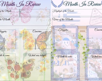 Month In Review Pages | PDF Printable