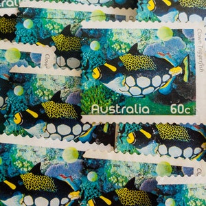Sellos postales de Australia/Peces del arrecife/Pez ballesta payaso/2010