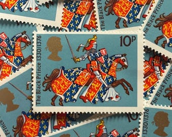Storbritanniens frimärken/Medeltida krigare/Den svarte prinsen/1974