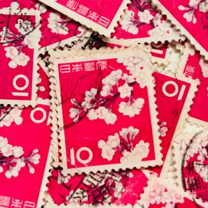 Sello postal de Japón / Cerezo en flor / 1961