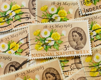 Timbres-poste de Grande-Bretagne/Semaine nationale de la nature/Posée de fleurs/1963