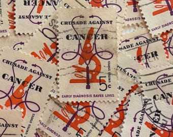 USA Briefmarken/Mikroskop & Stethoskop/Kreuzzug gegen den Krebs/1965