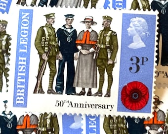 Selos postais da Grã-Bretanha/Aniversários britânicos/A Legião Real Britânica/50º aniversário/1971