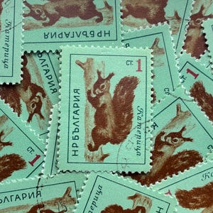 Sellos postales de Bulgaria/Mamífero/Ardilla roja/1963
