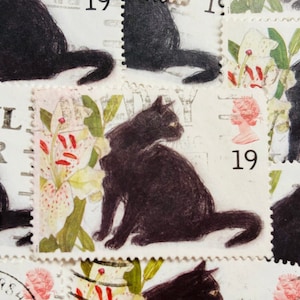 Sellos postales de Gran Bretaña/Gatos/Sophie, gata negra/1995