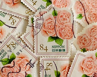Japan Briefmarken/Pfirsich Rosen