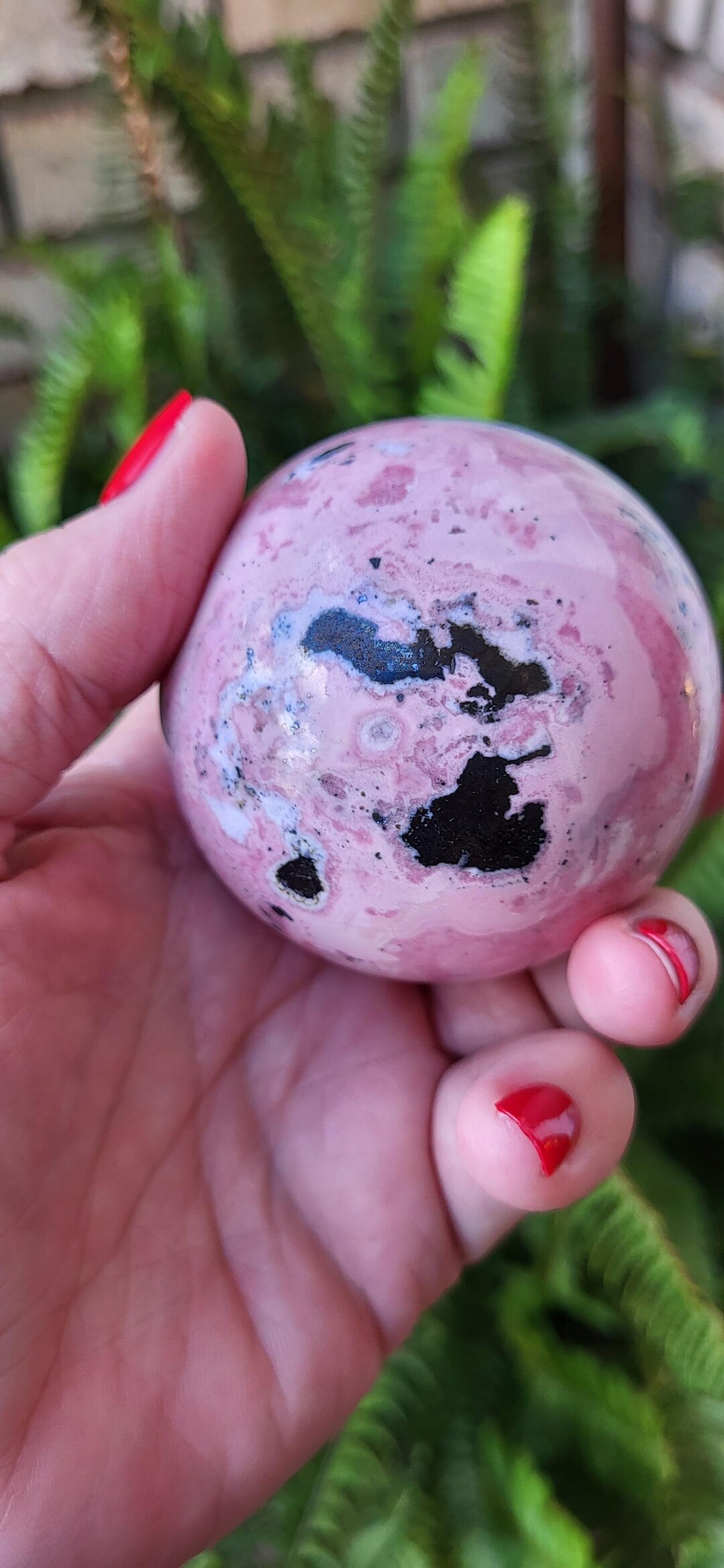 Peruvian Rhodonite Sphere BEAUTIFUL Piece! Pink Crystal Sphere - Etsy