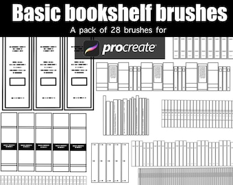 Basic bookshelf office book brushes for procreate
