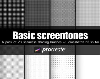 Basic screentones halftone dotted brushes Procreate