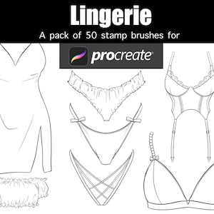 Lingerie stamp brushes procreate pack of 50